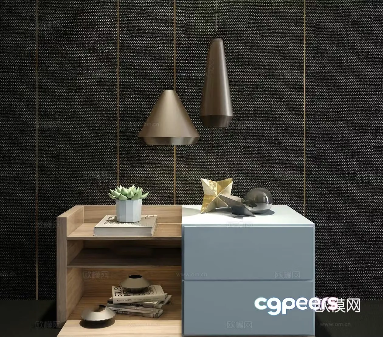 Modern bedside table 3d model