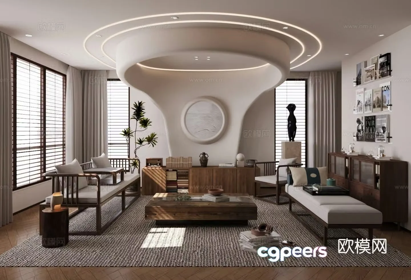 Middle-aged living room 3d model
