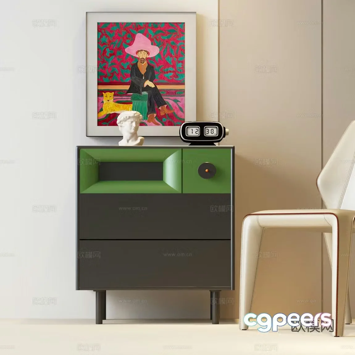 Modern side cabinet Modern Italian decorative cabinet Modern side table Modern chest of cabinet 3d model