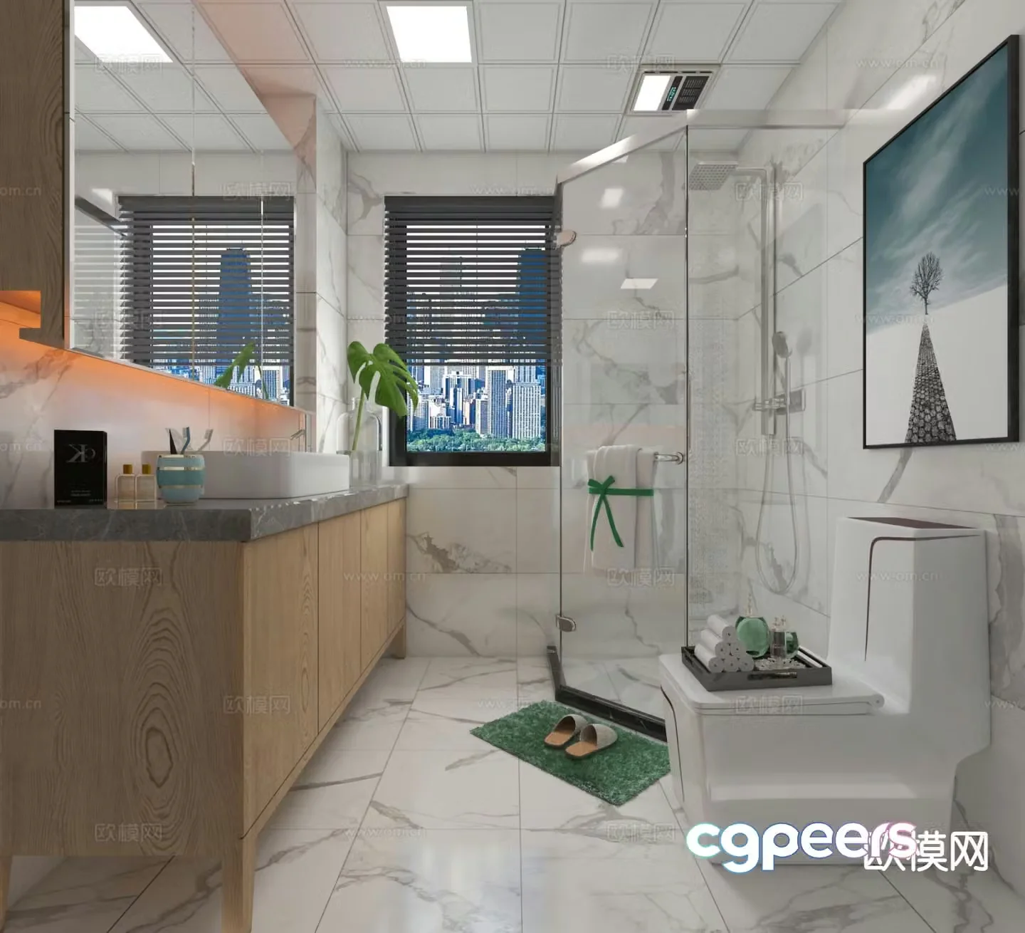 Nordic bathroom bathroom 3d model