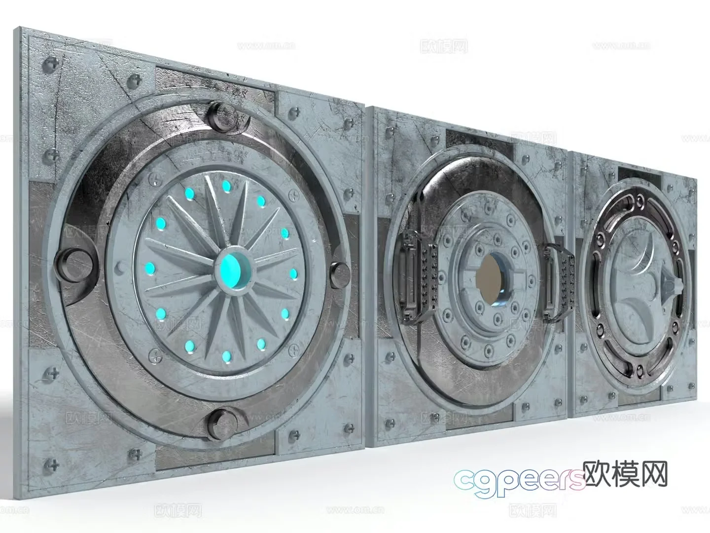 Modern style metal hatch 3d model