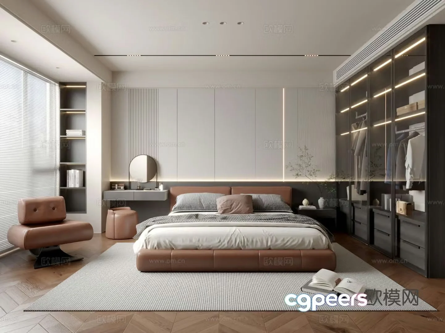 Modern bedroom master bedroom 3d model