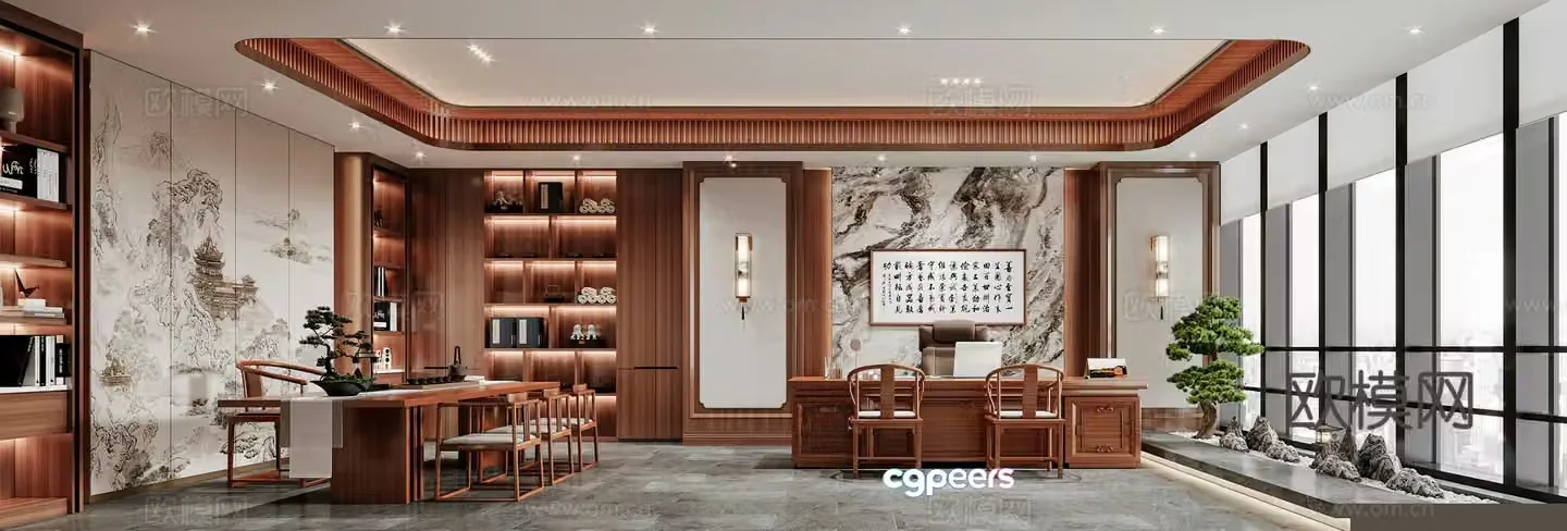 New Chinese manager office 3D model
