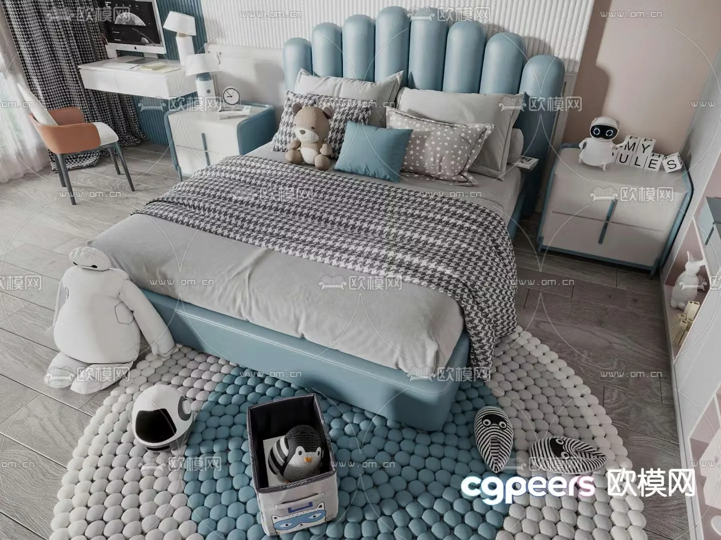 Modern children’s bed 3d model
