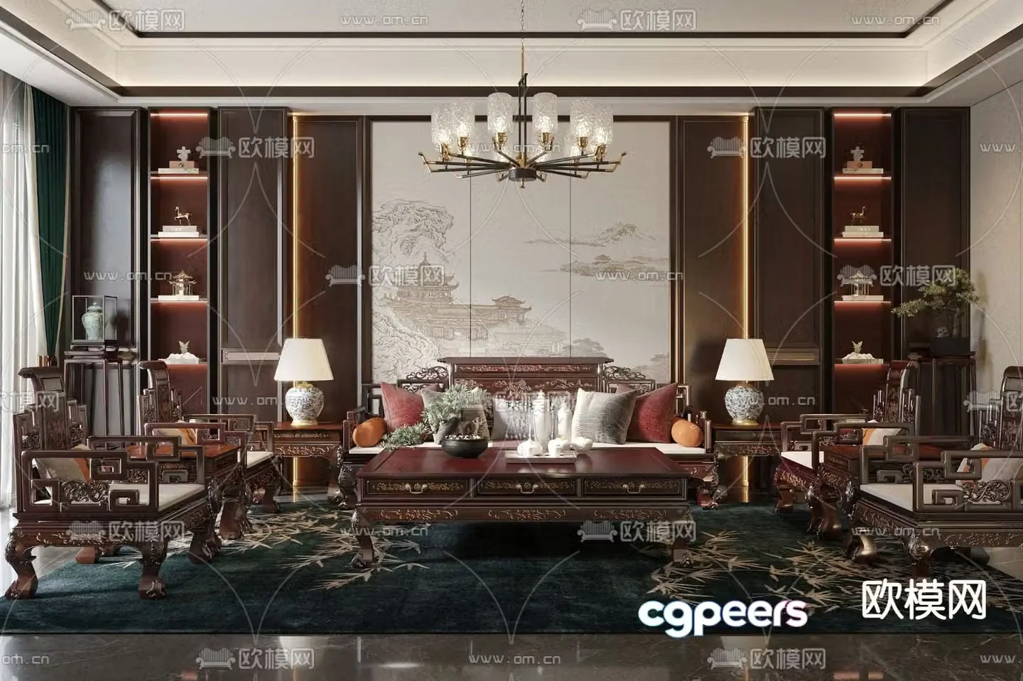 Chinese living room 3d model