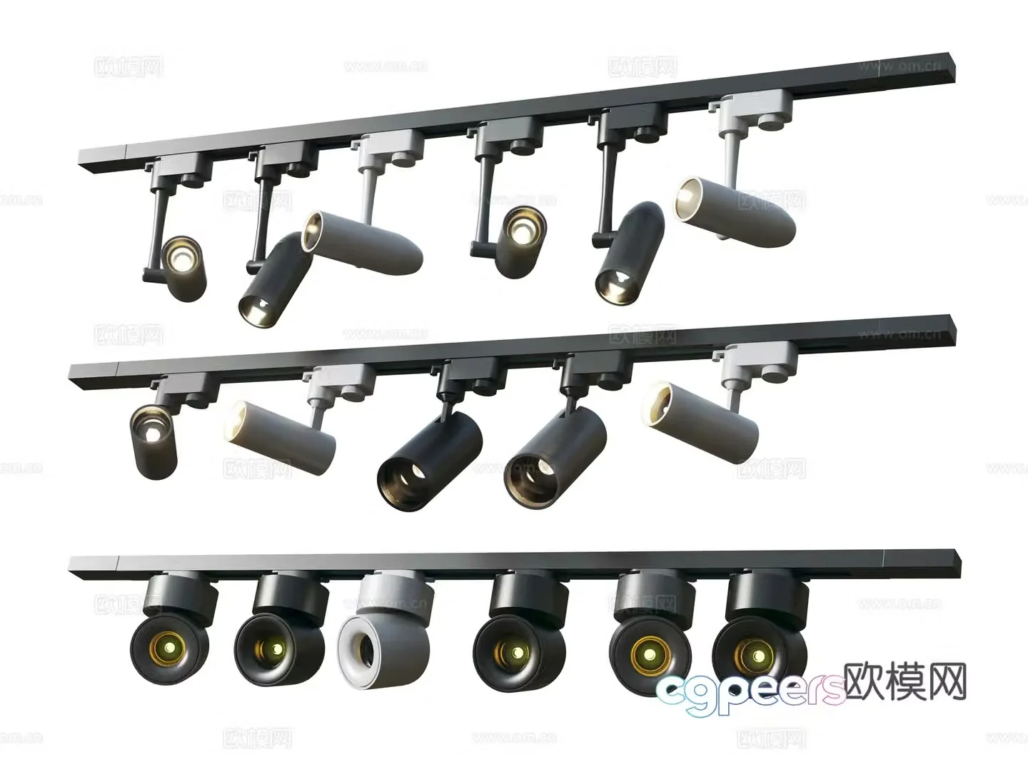 Modern downlight track spotlight 3d model