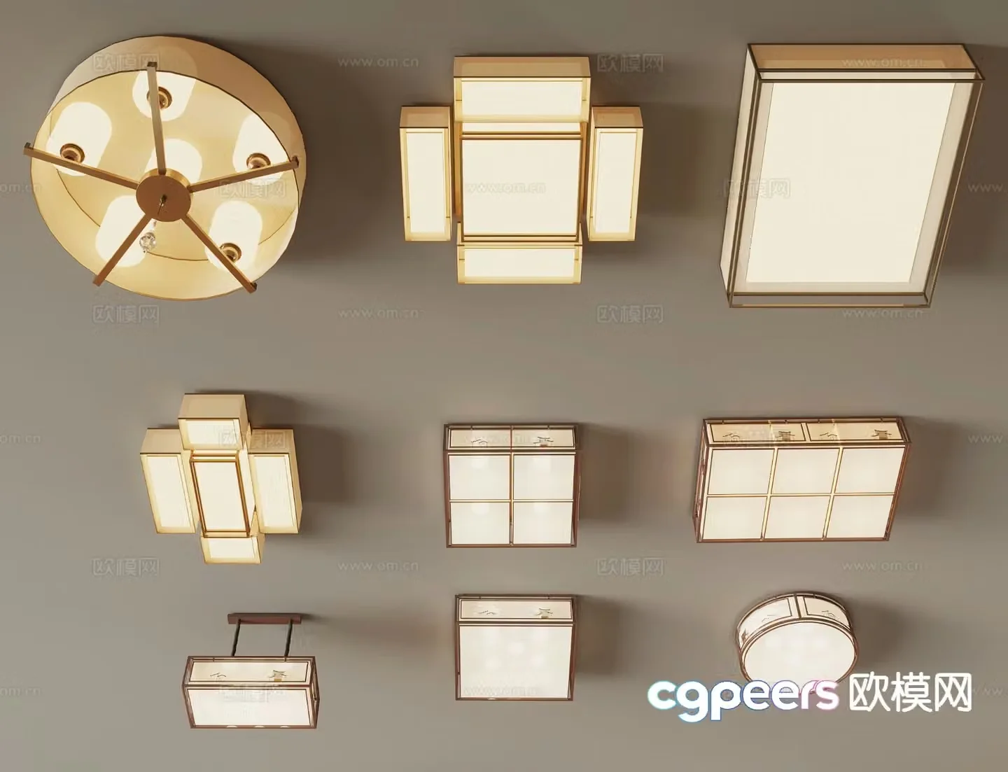 New Chinese style ceiling lamp living room lamp 3d model