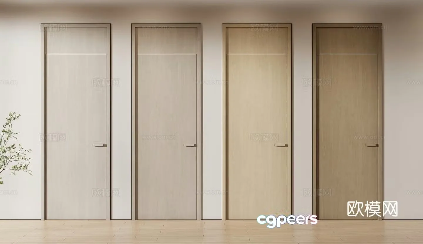 Single door door bedroom door 3d model