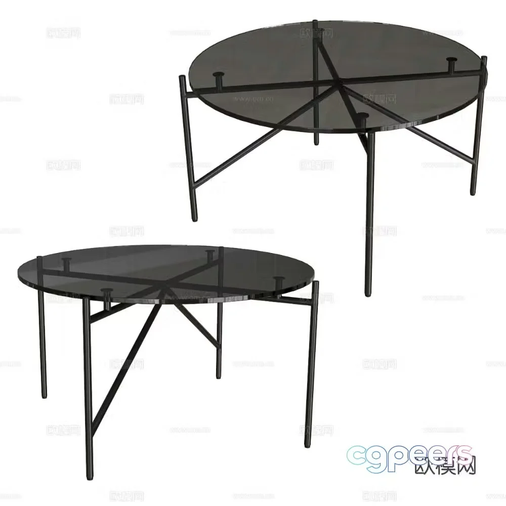 Prostoria round coffee table glass coffee table 3d model