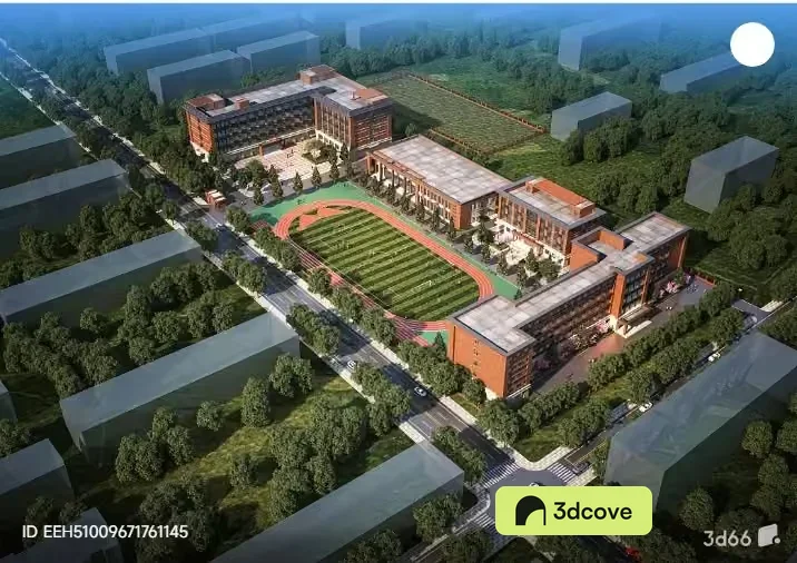 Aerial View Of A School Campus
