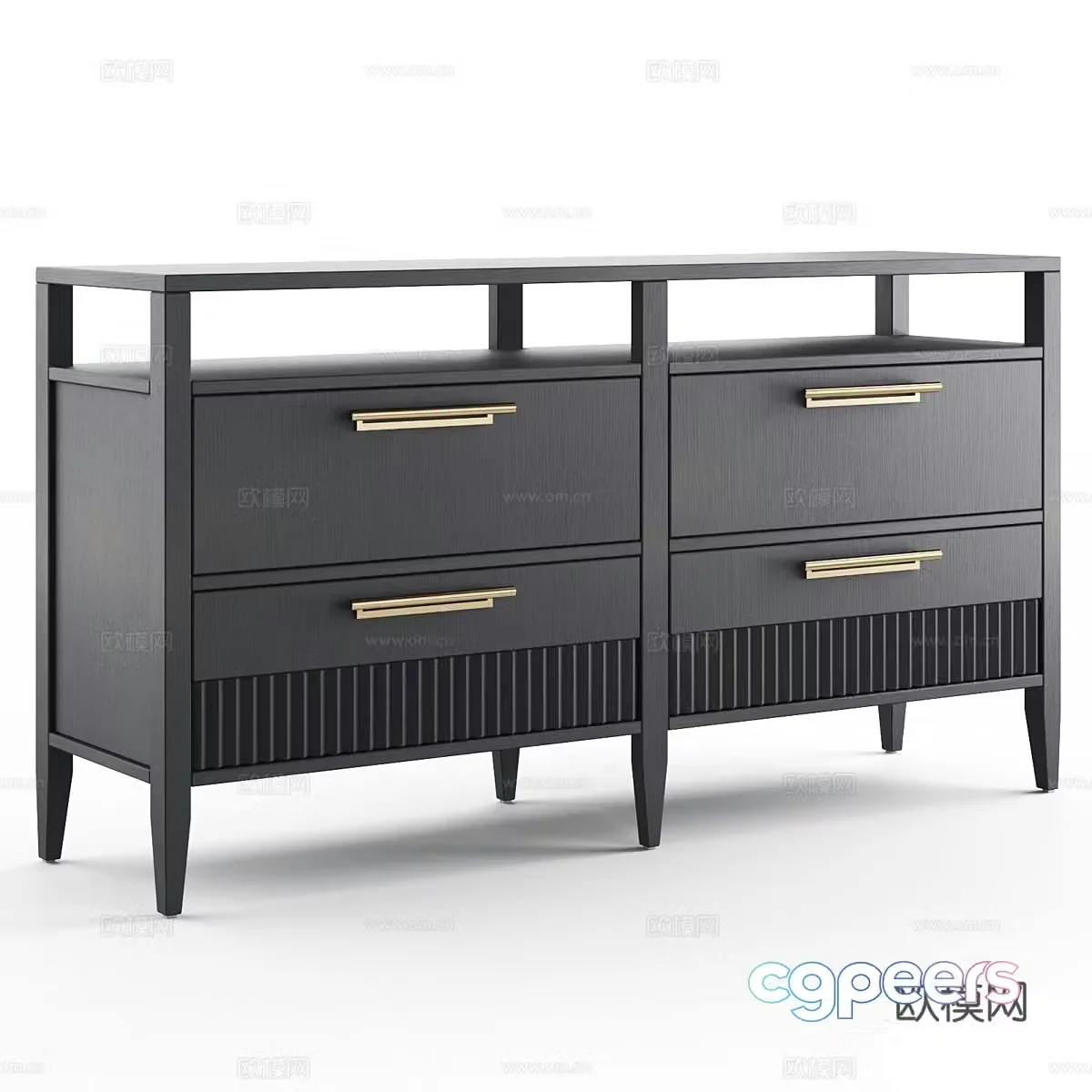 New Chinese style light luxury sideboard storage cabinet drawer 3d model