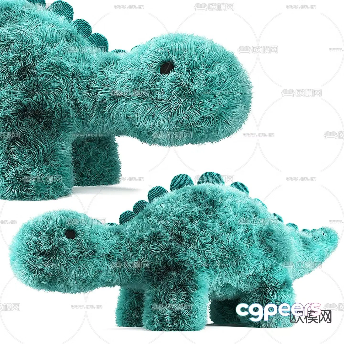 Modern dinosaur plush toy 3d model
