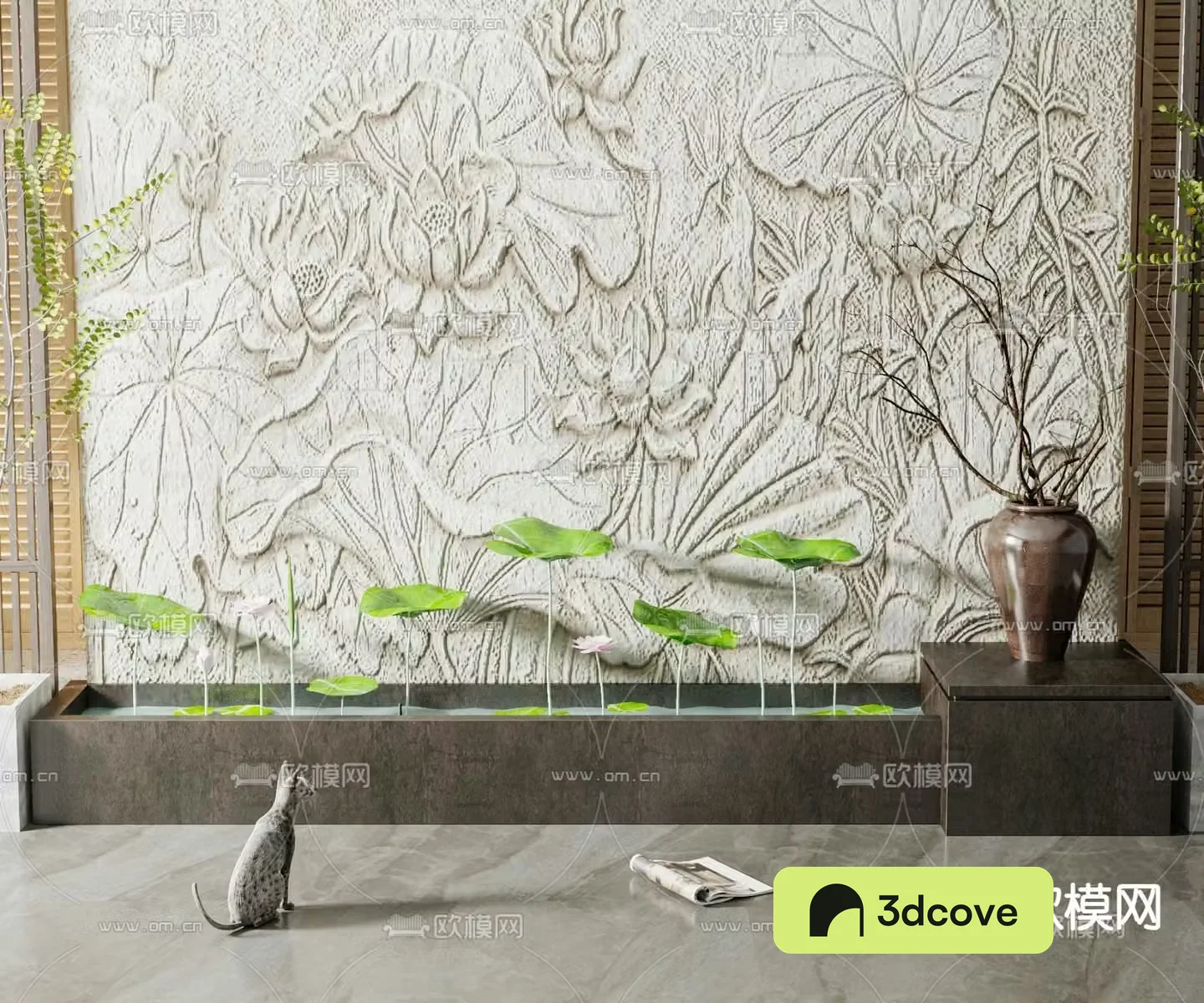 New Chinese style lotus pond lotus sketch