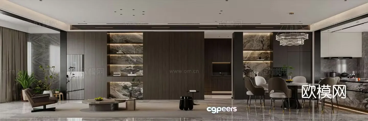 Modern guest restaurant 3d model