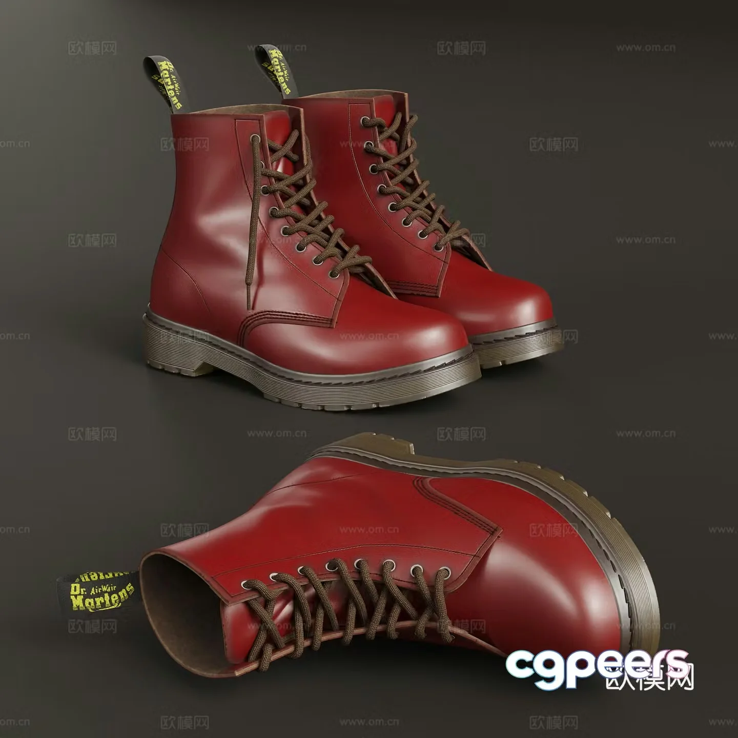 Shoes Modern Women’s Boots Martin Boots Retro Shoes 3d Model