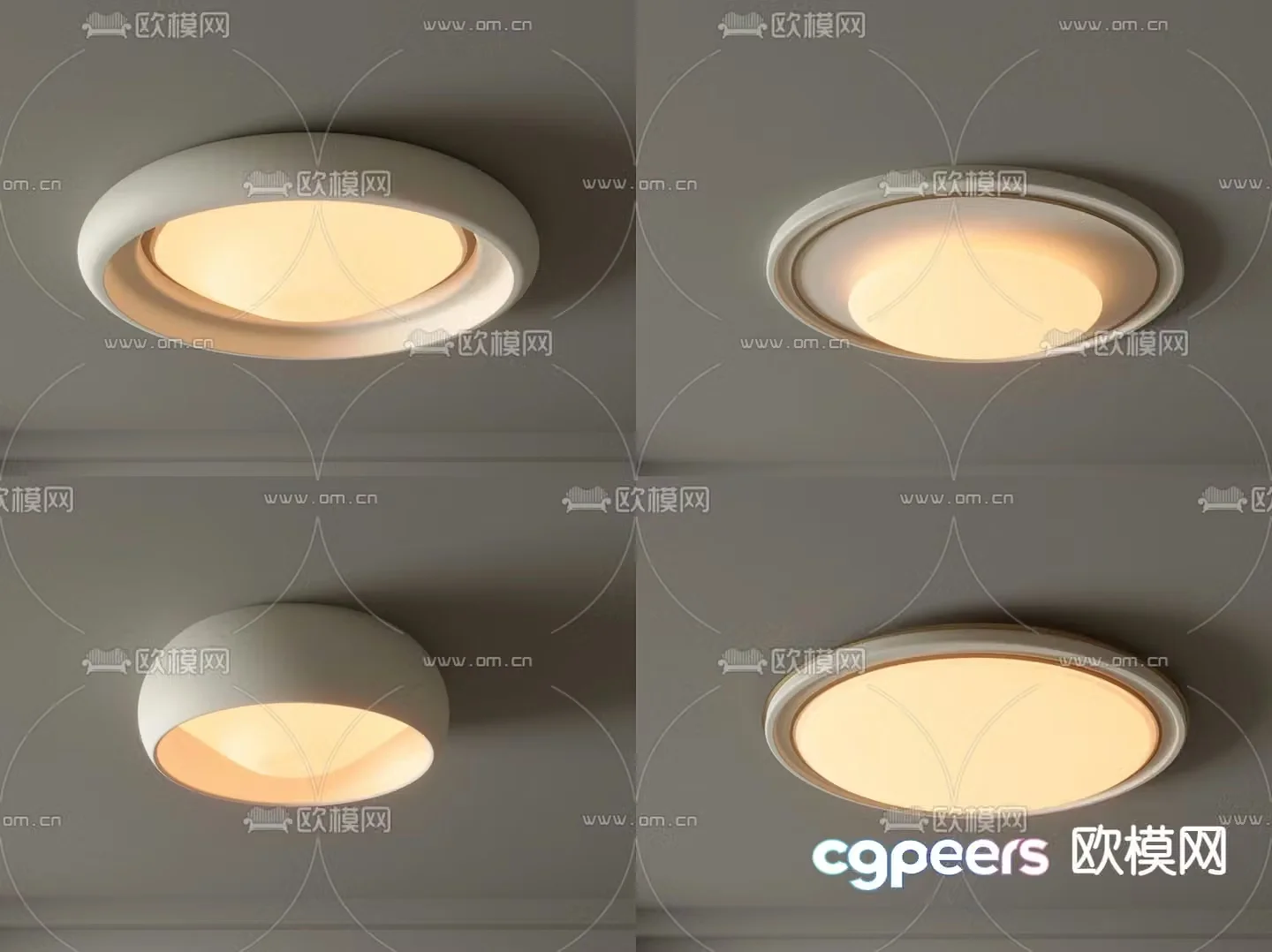 Circular ceiling light Bedroom light 3d model