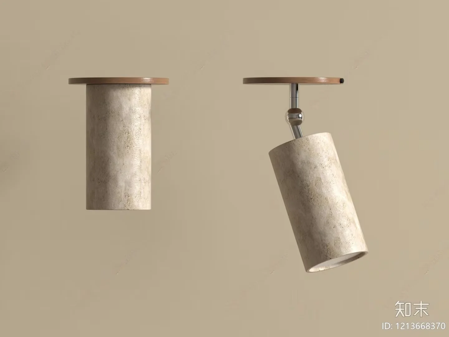 Light Fixture With A Beige Cylindrical Design 3D Model – 16178 – VRAY Render