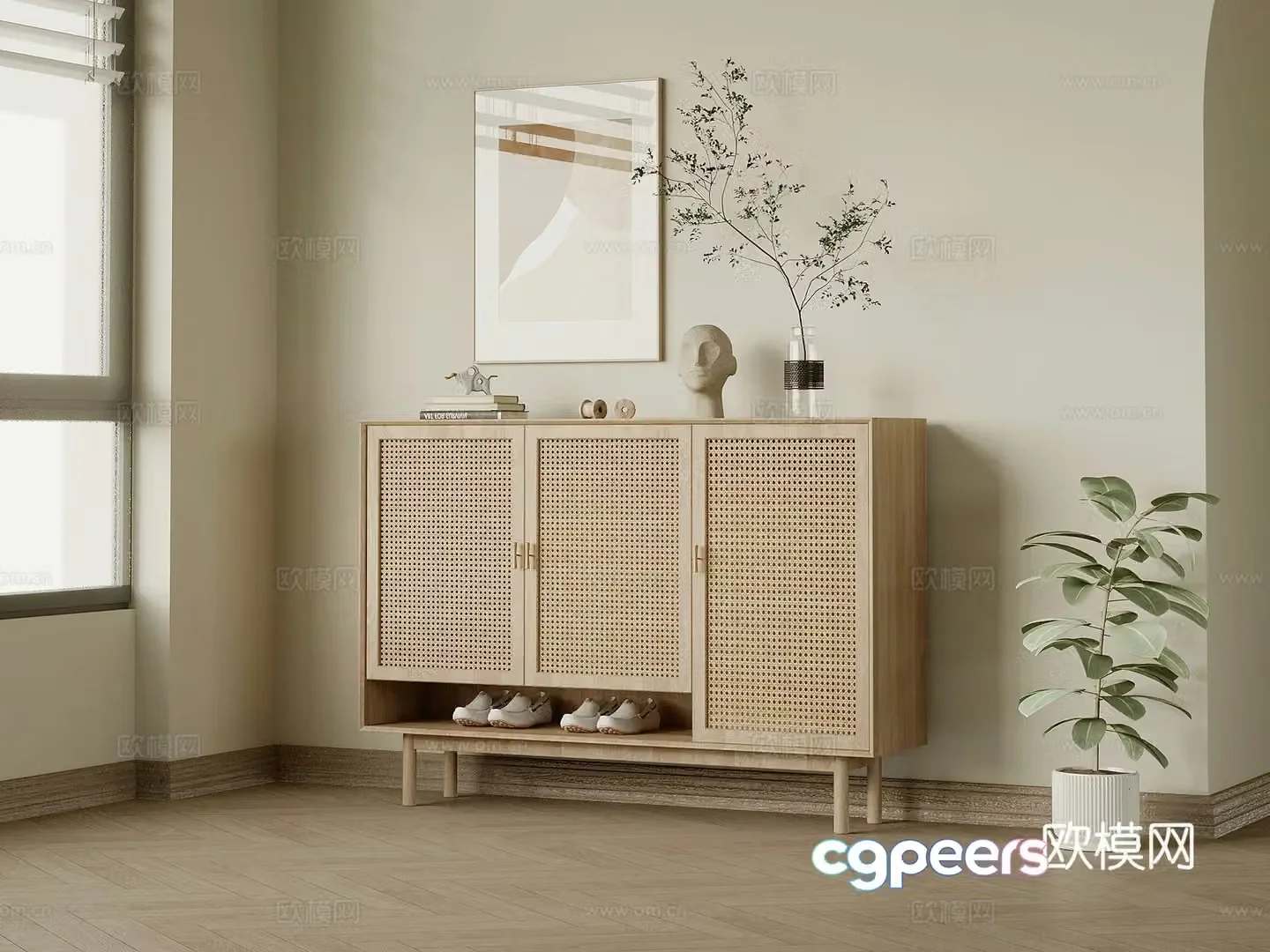 Jijifeng Entrance Cabinet Side Cabinet Side Cabinet 3D Model