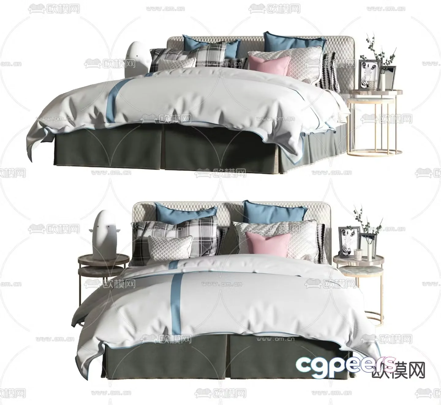 Modern double children’s bed 3d model