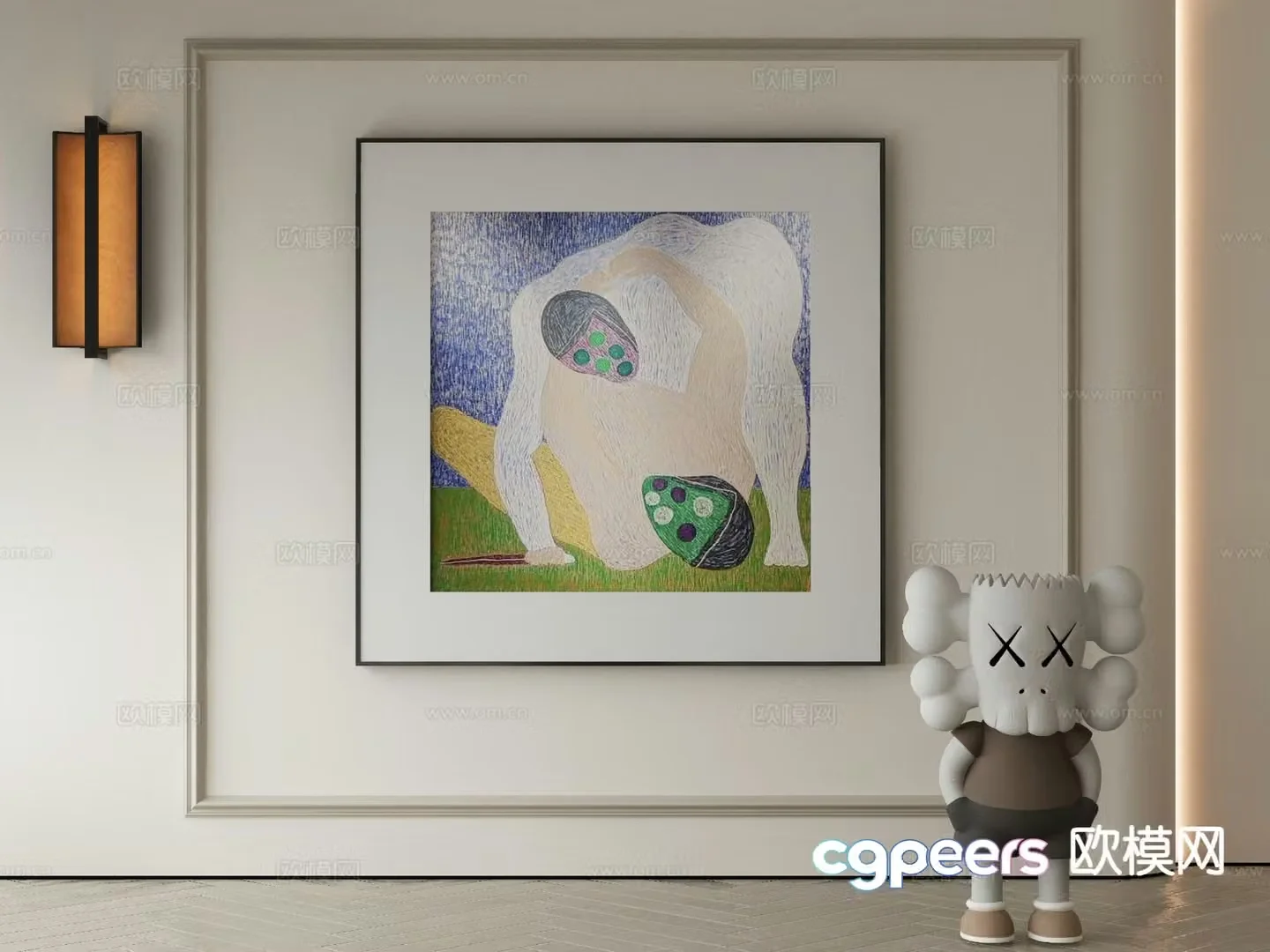 Modern cartoon painting decorative painting 3d model