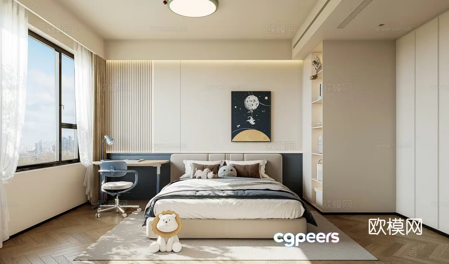 Modern children’s room boy’s room girl’s room 3d model