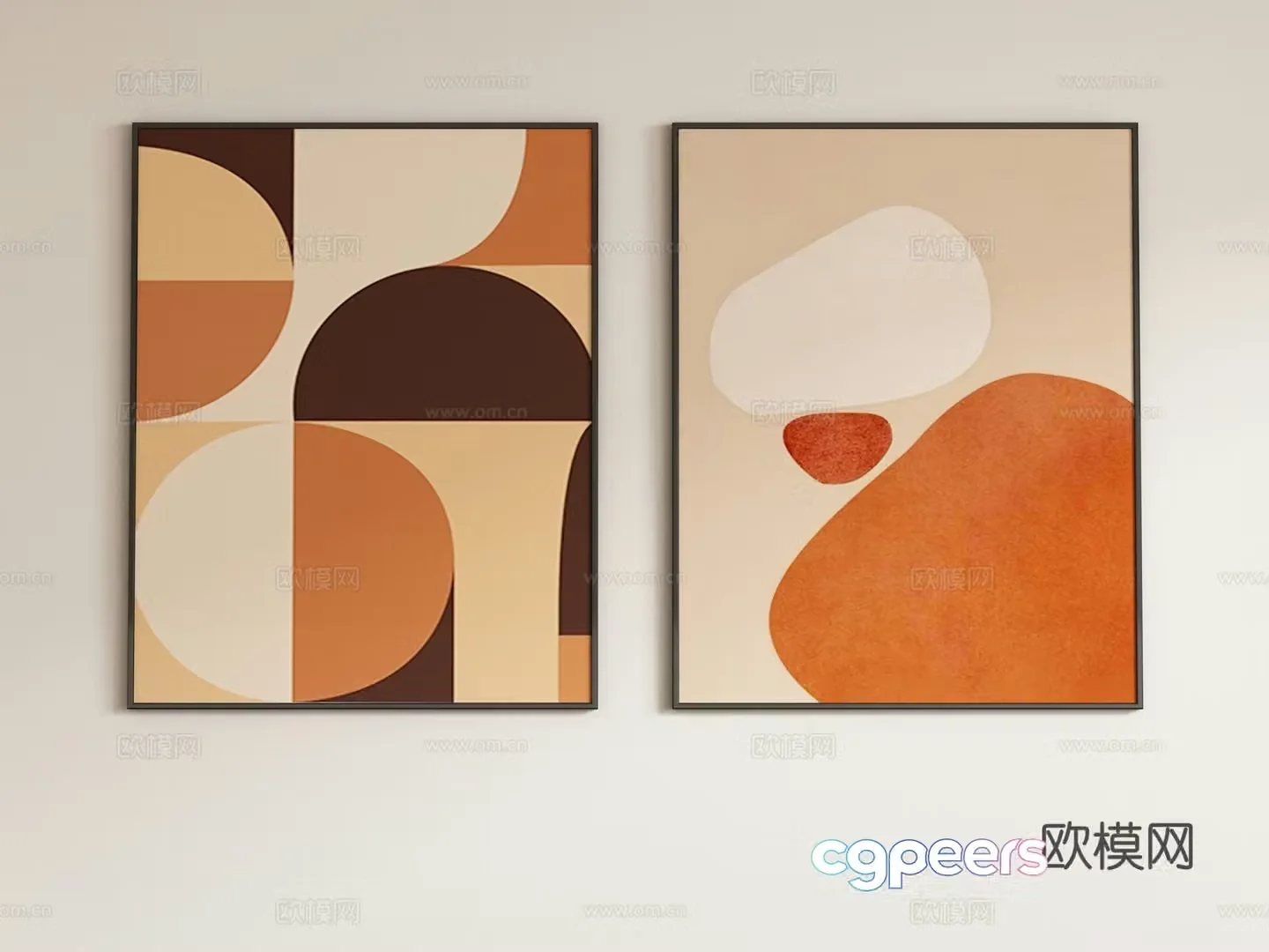 Modern abstract painting decorative painting art hanging painting 3D model