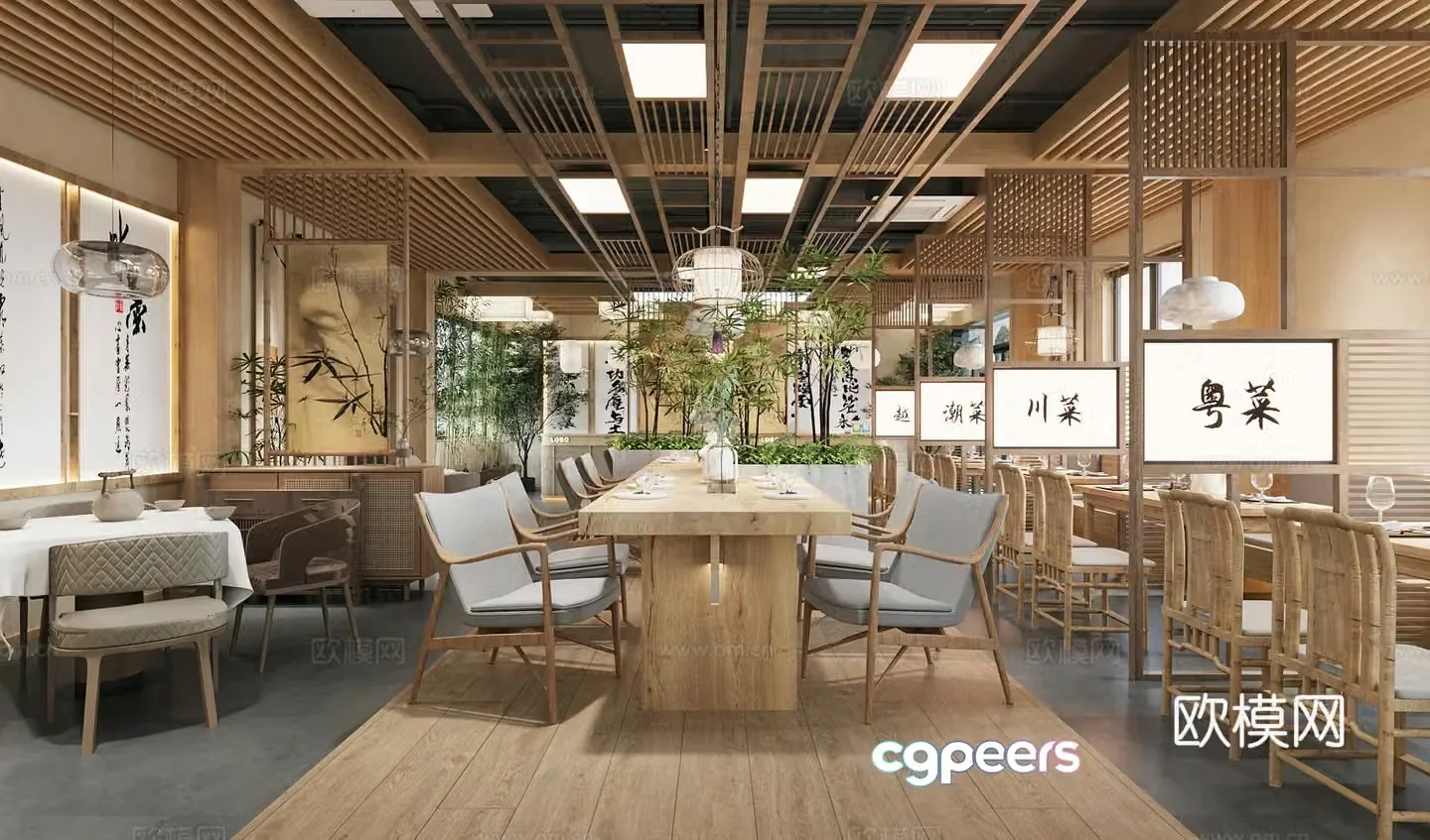 Chinese restaurant full-time restaurant 3D model