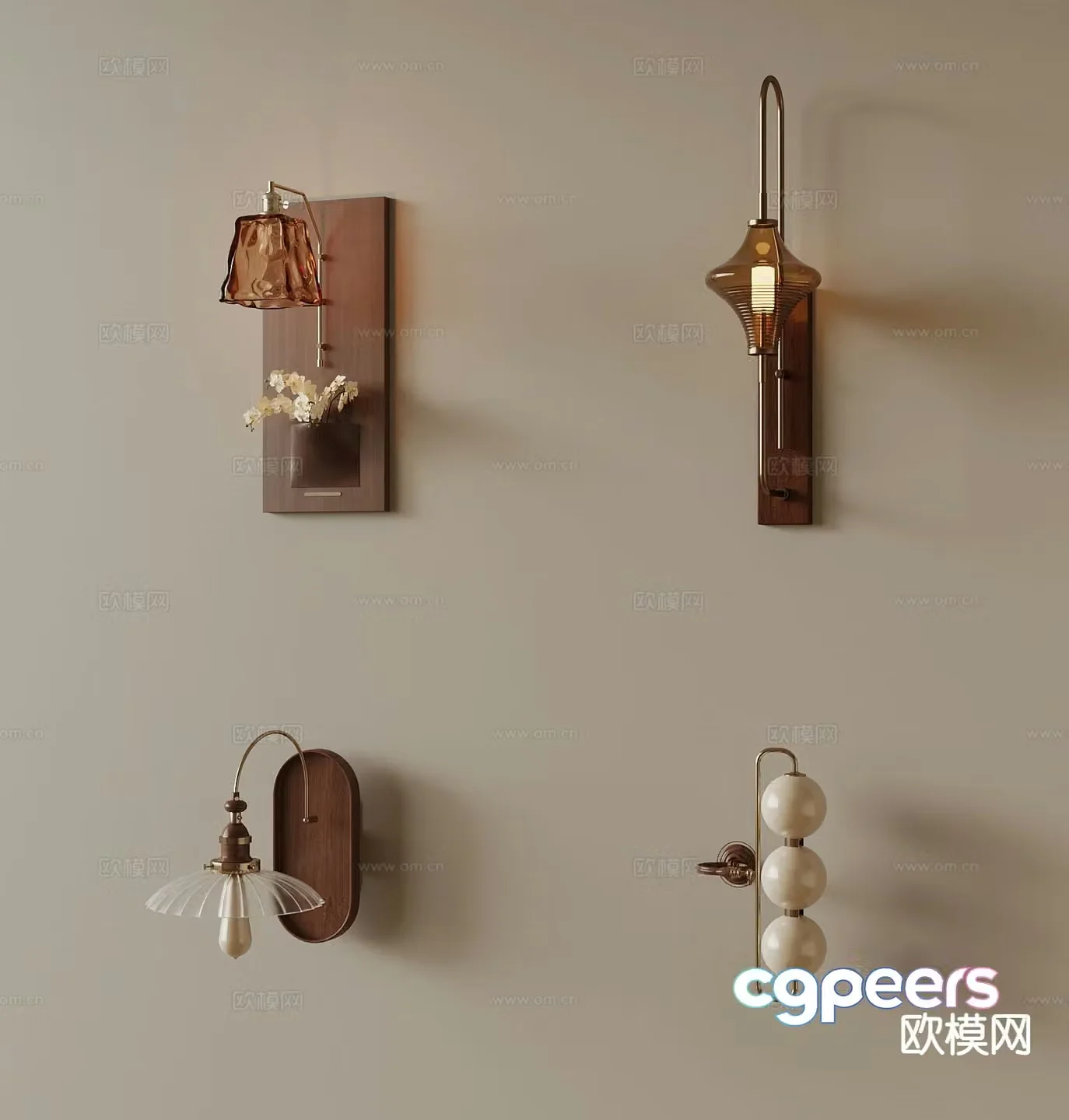 Medieval style wall lamp 3d model