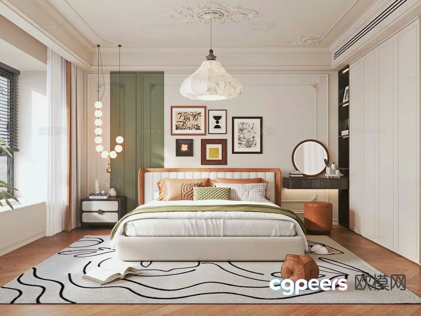 French bedroom master bedroom 3d model