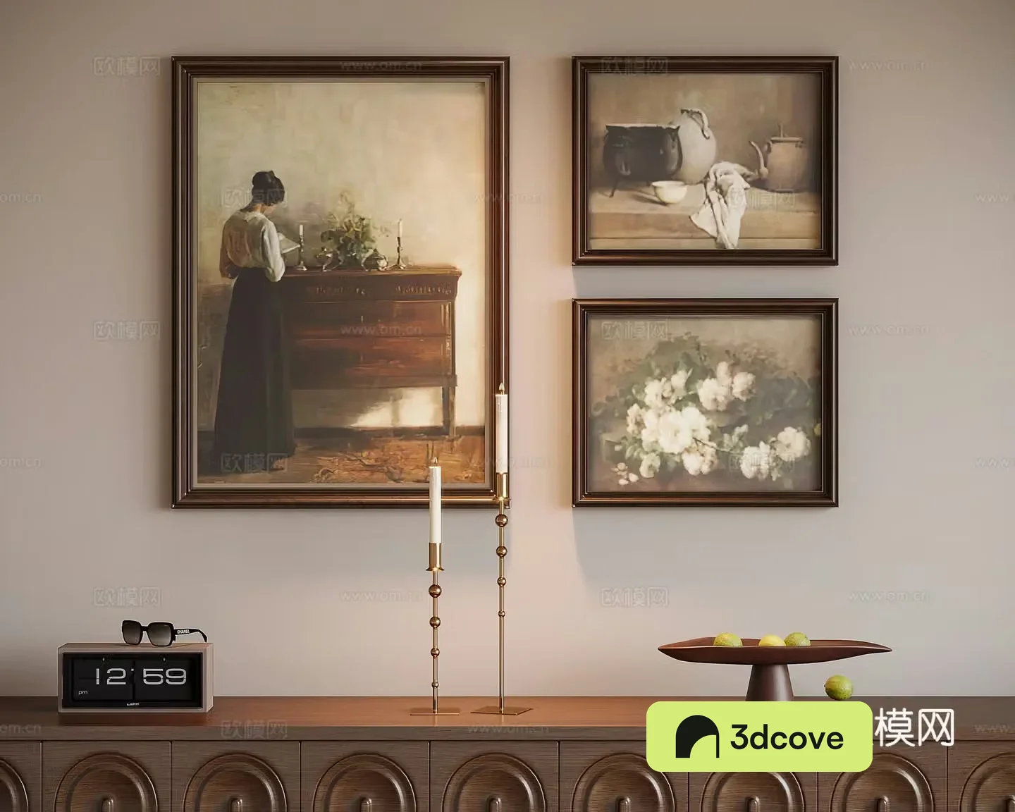 French retro painting decorative painting combination hanging painting
