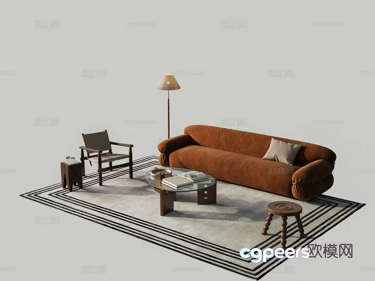 Medieval style modular sofa 3D model