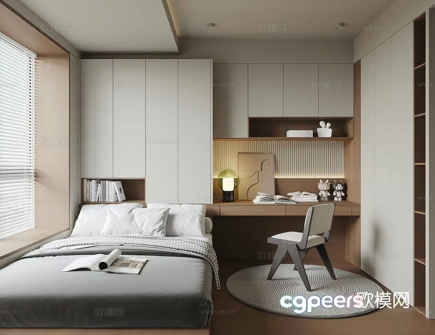 Modern tatami bedroom 3d model