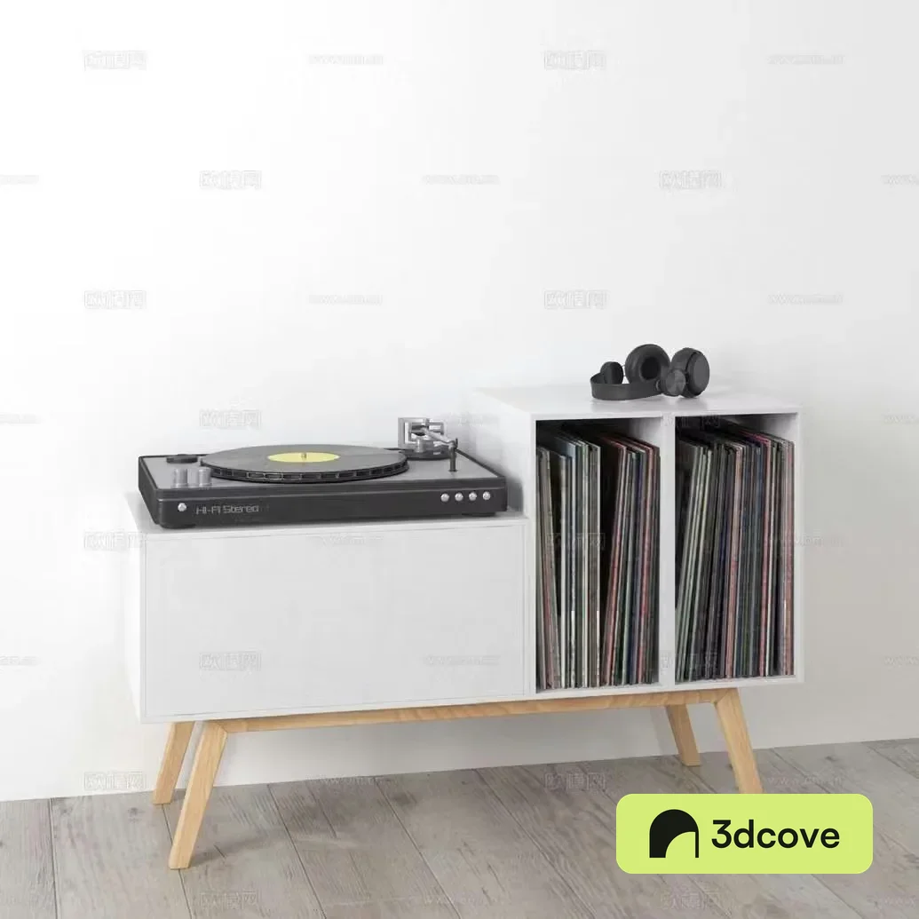 Modern gramophone low cabinet magazine cabinet
