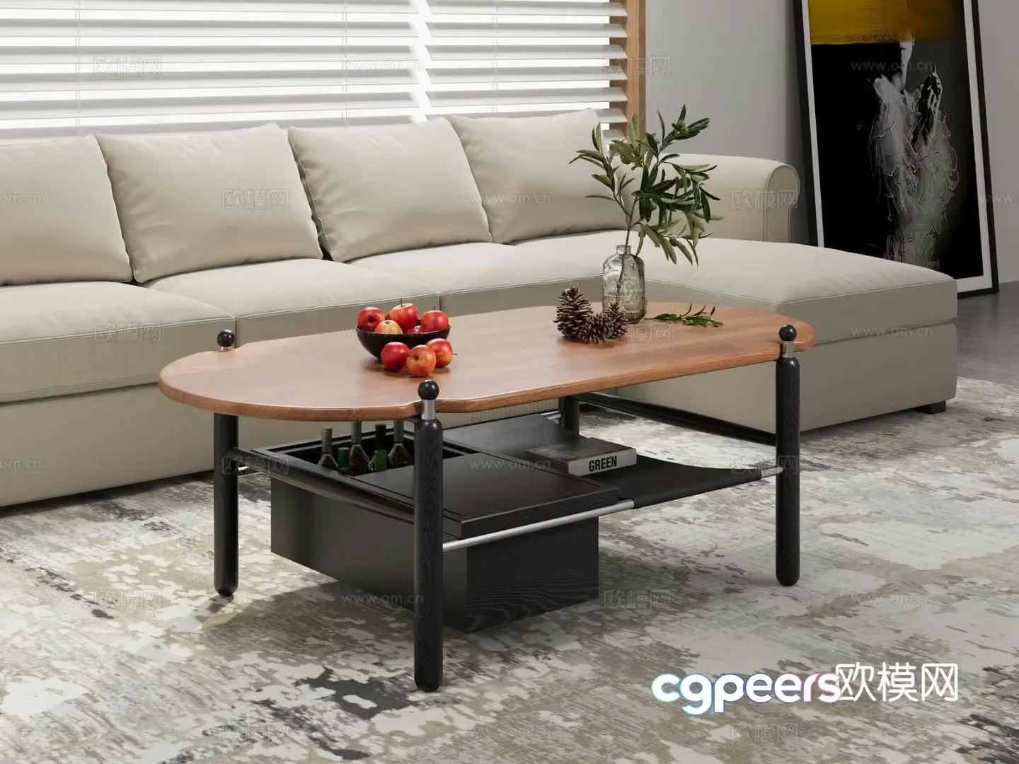 Medieval style coffee table 3D model