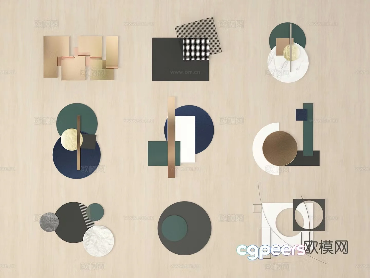 Modern geometric wall decoration hanging decoration 3d model