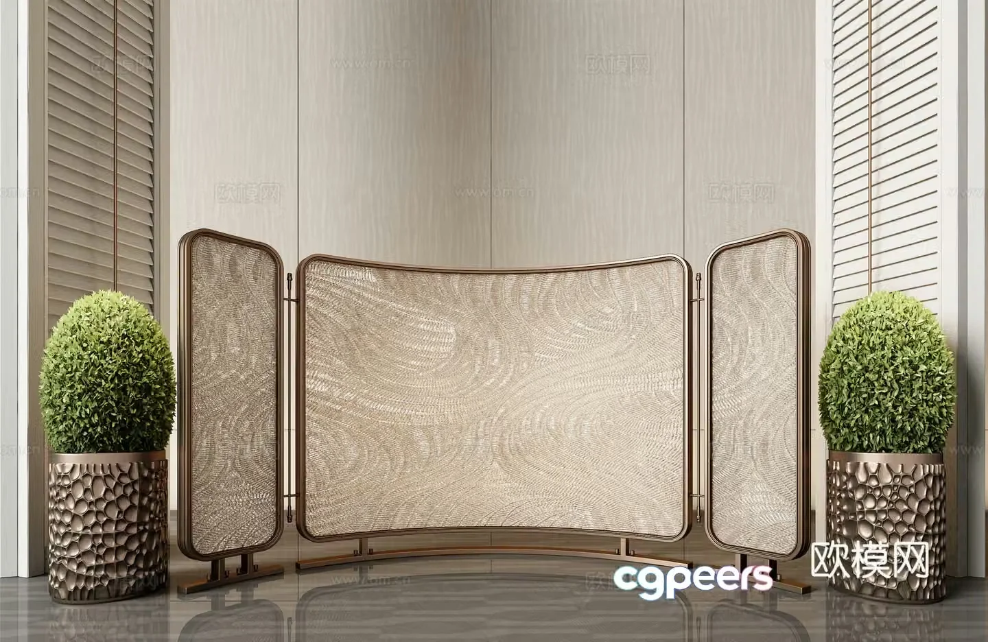 Light luxury glass screen 3d model