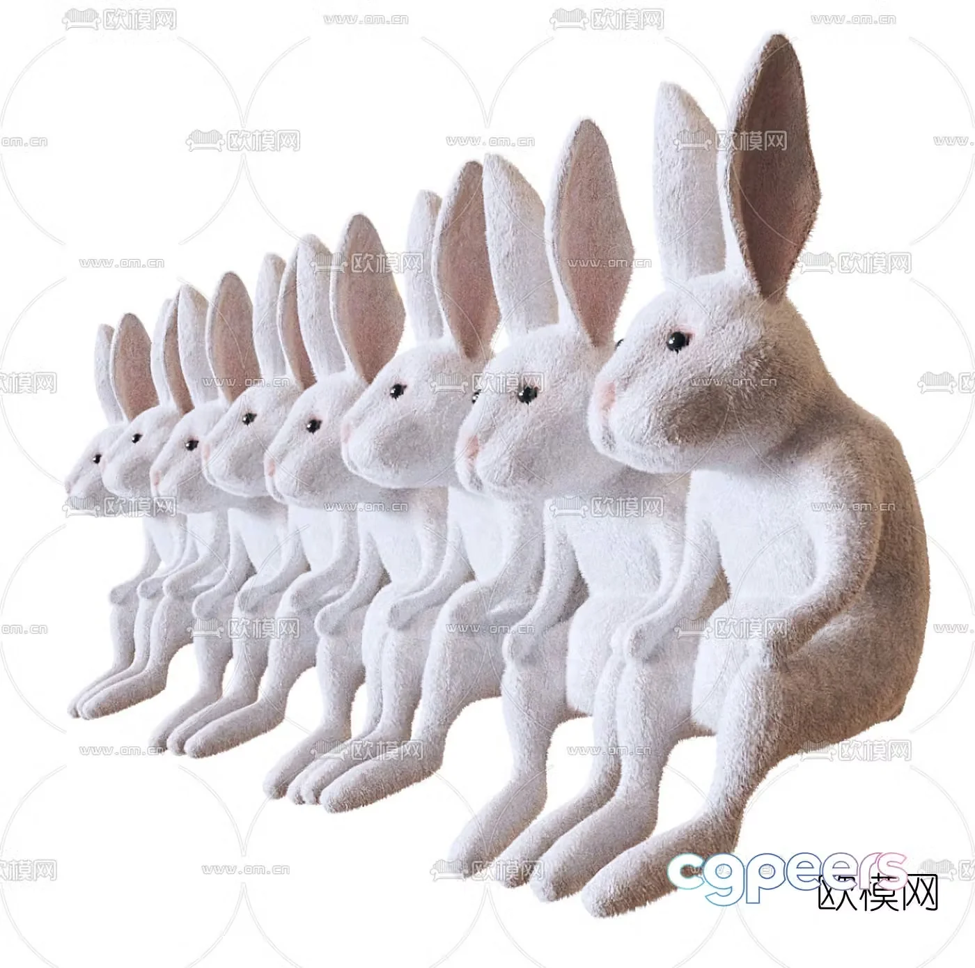 Modern cartoon rabbit toy 3d model