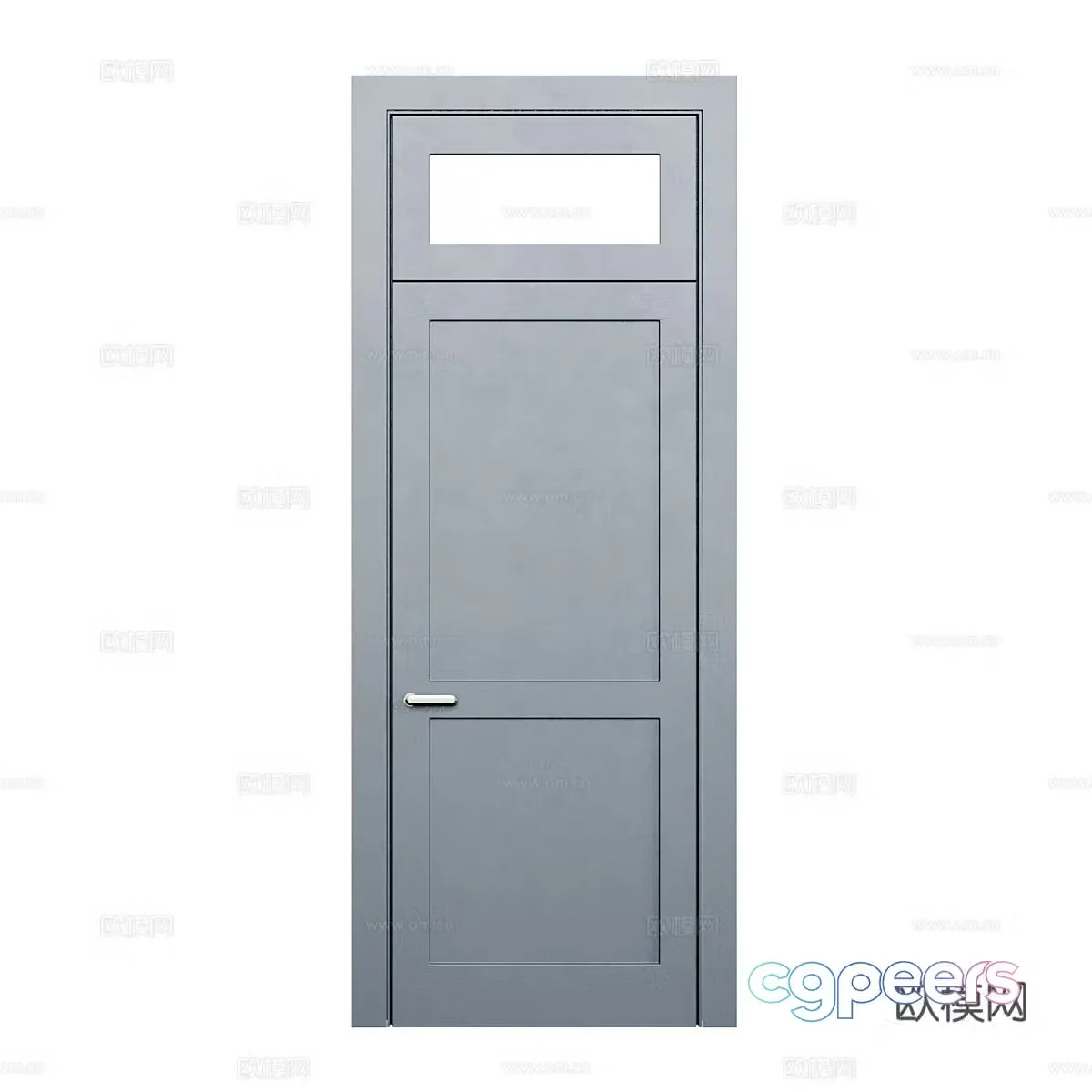 Modern flat door through top door simple single door 3d model