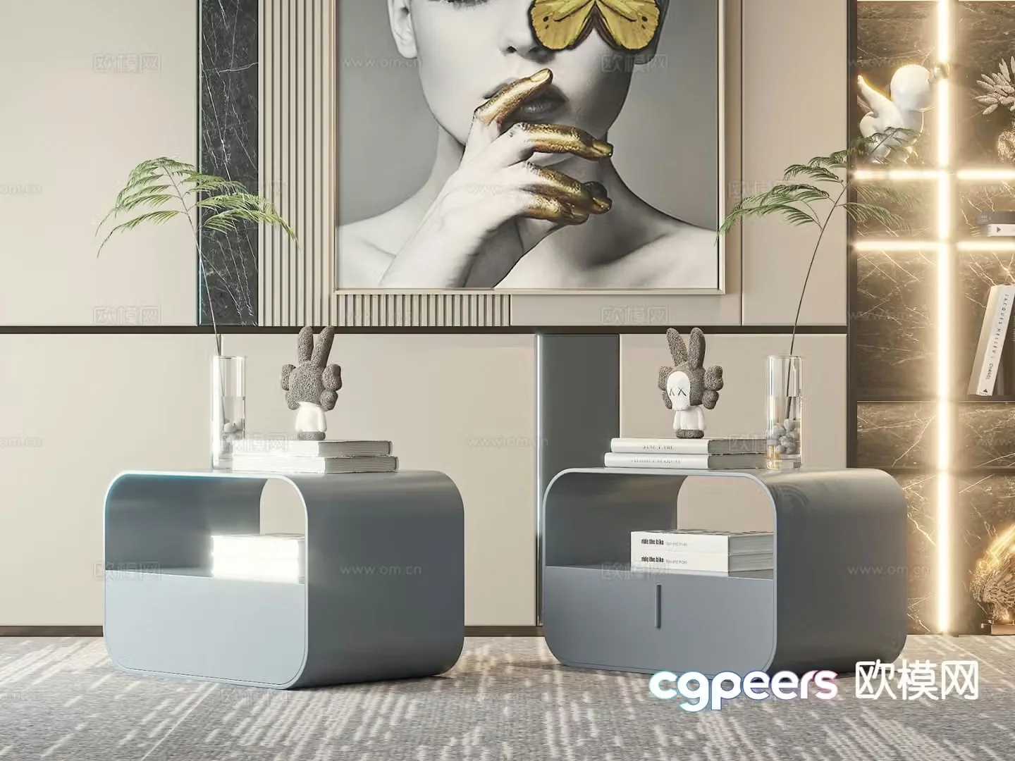 Modern bedside table 3d model