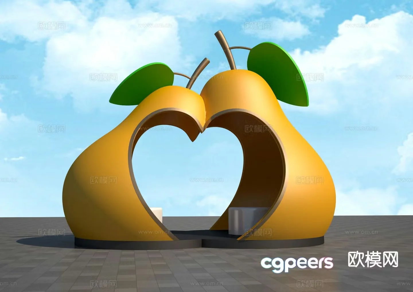 Special shaped gallery outdoor gallery 3d model
