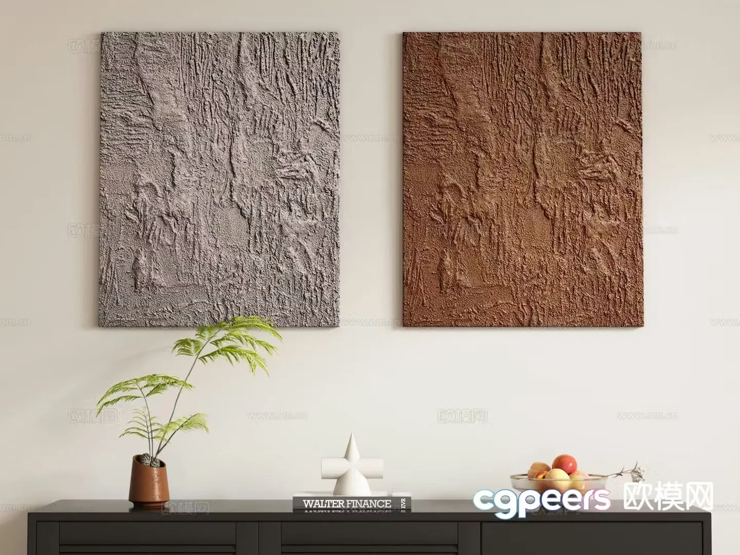 Medieval style hanging painting decorative painting 3d model