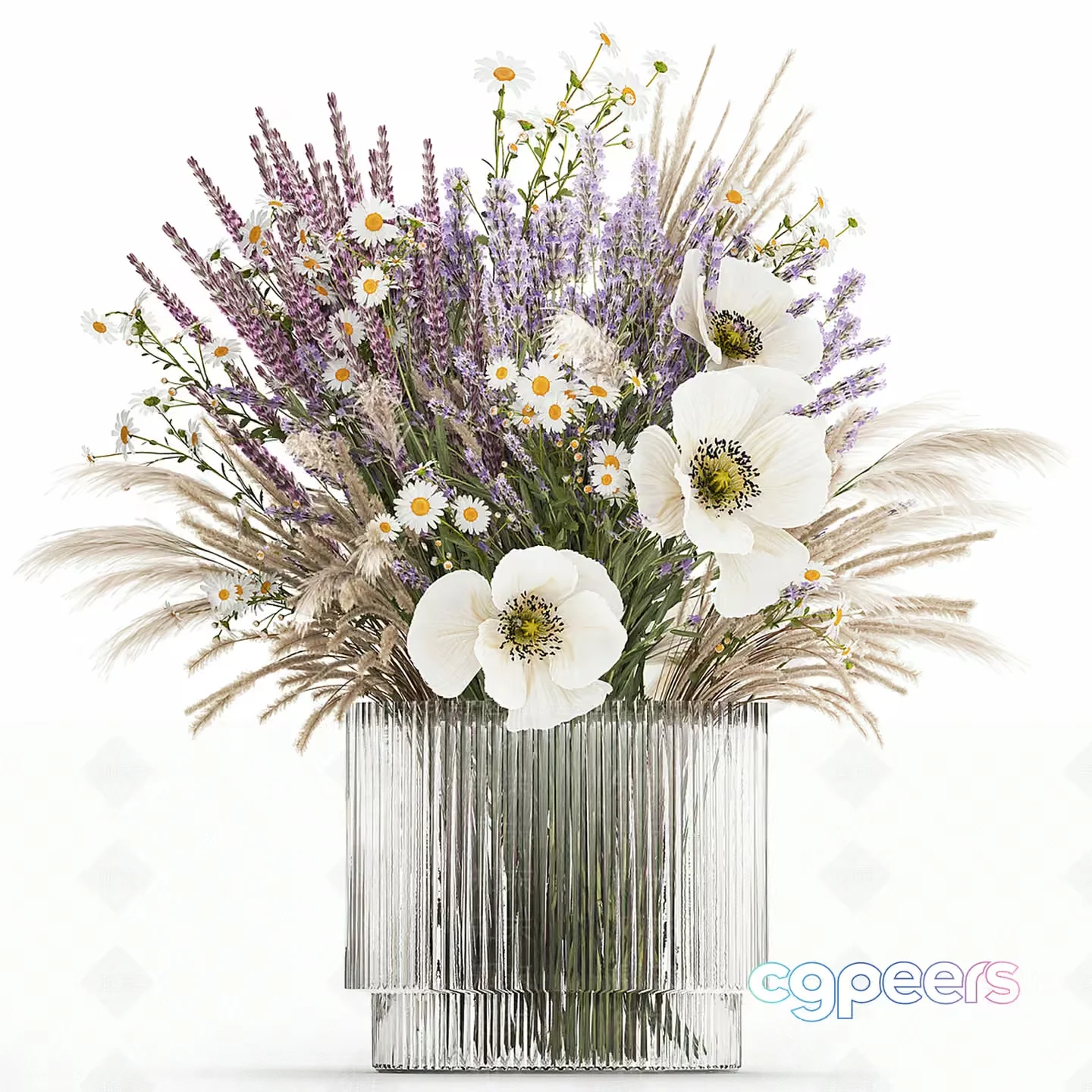 A Bouquet Of Flowers In A Vase 3D Model – 16031 – VRAY Render
