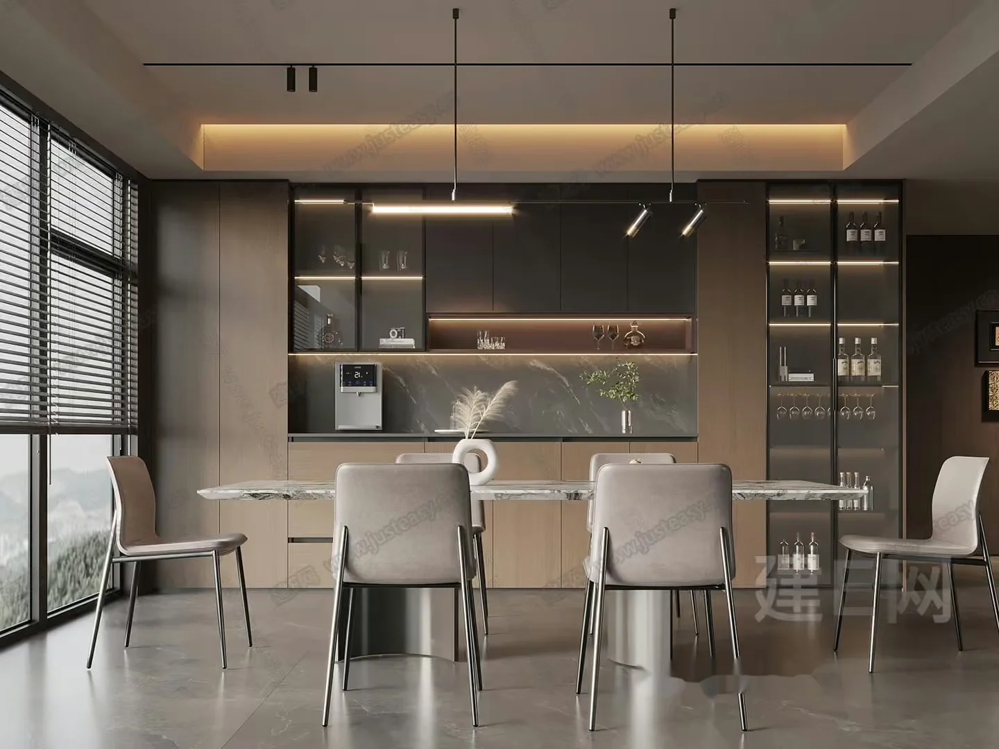 Modern Dining Room 3D Model – 1577 – VRAY Render