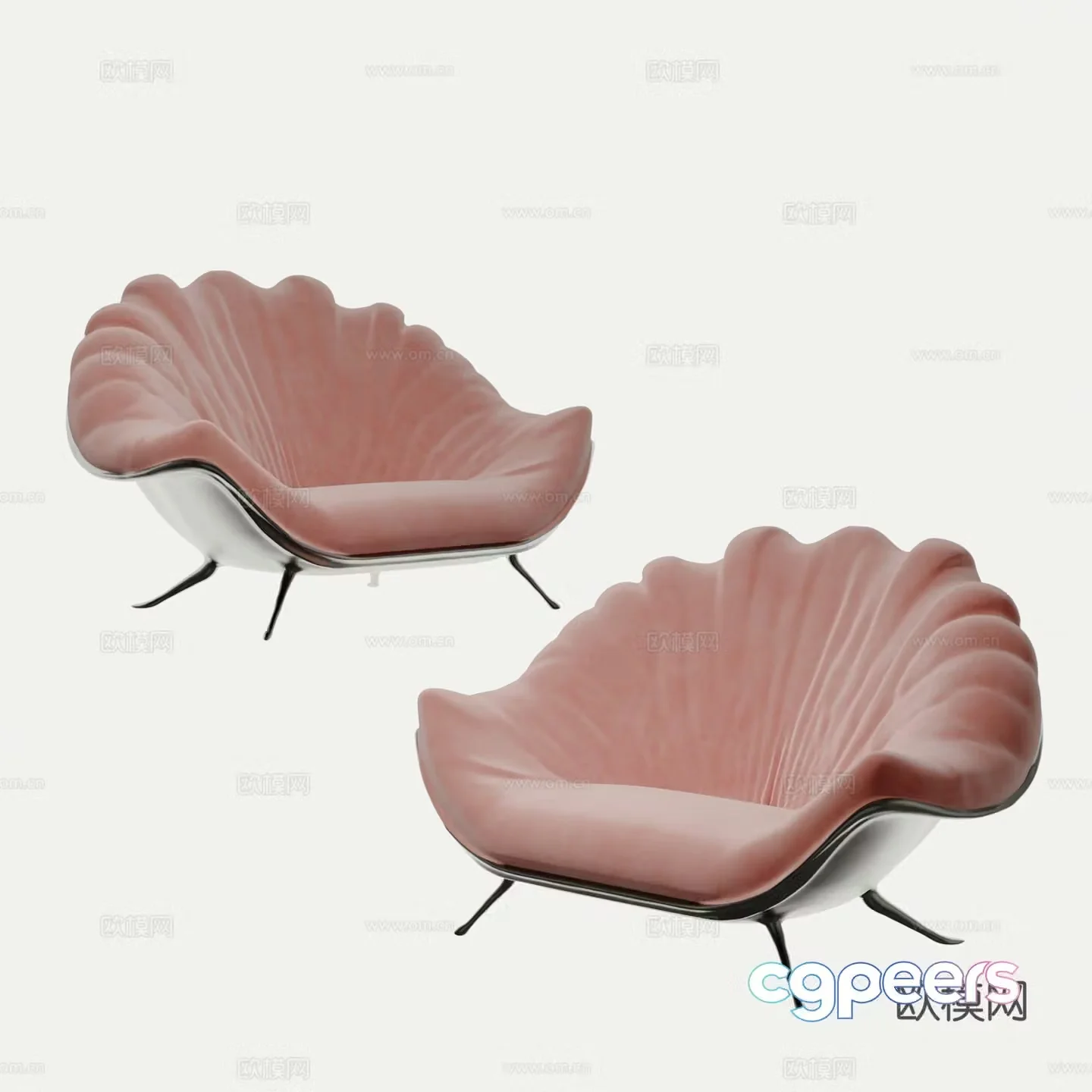 Single sofa shell sofa 3d model