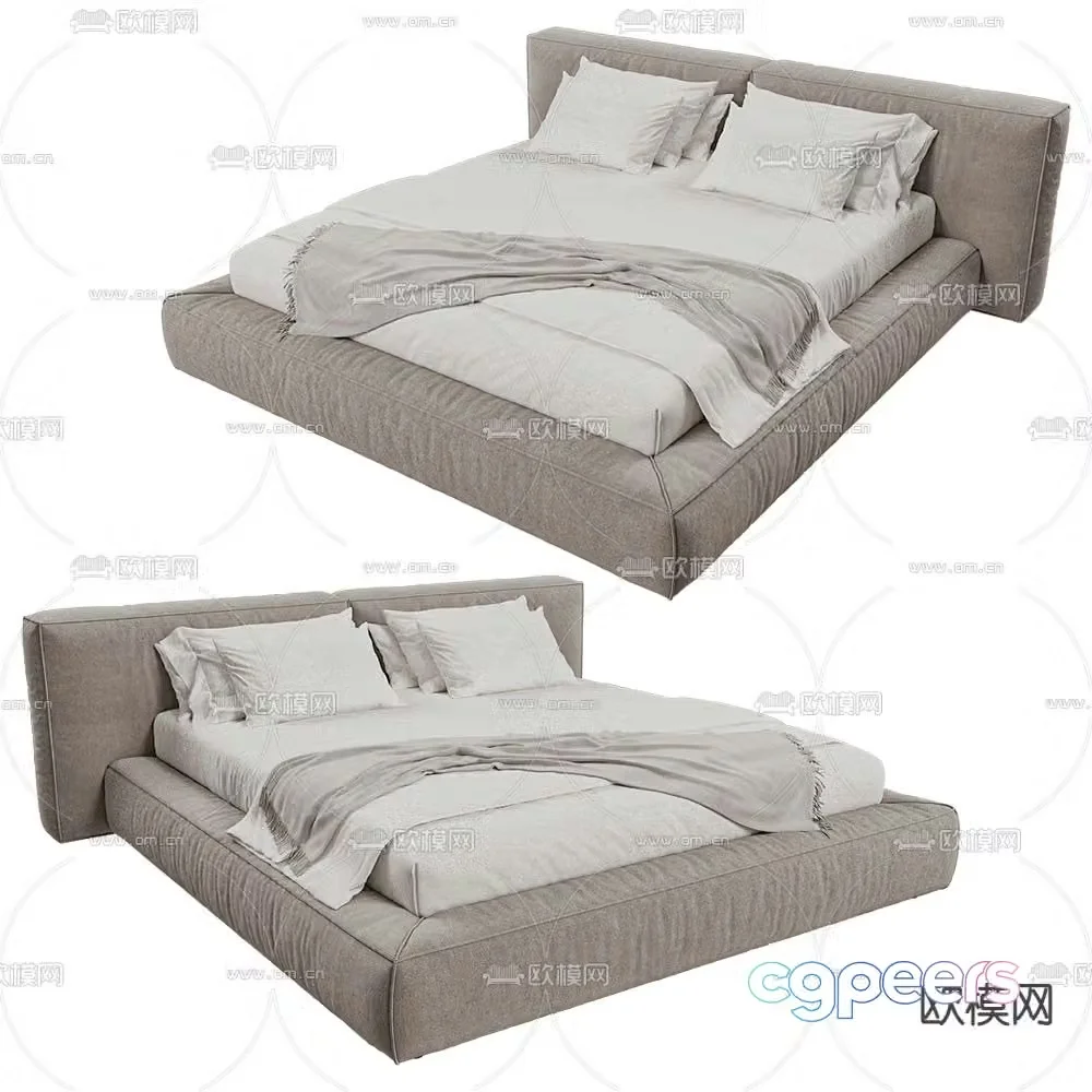 Folto double bed 3d model