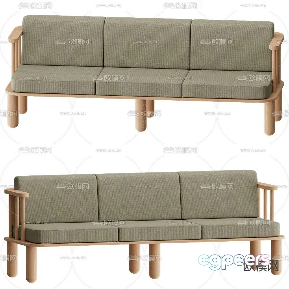 Yaratam multi-person sofa three-person sofa 3d model