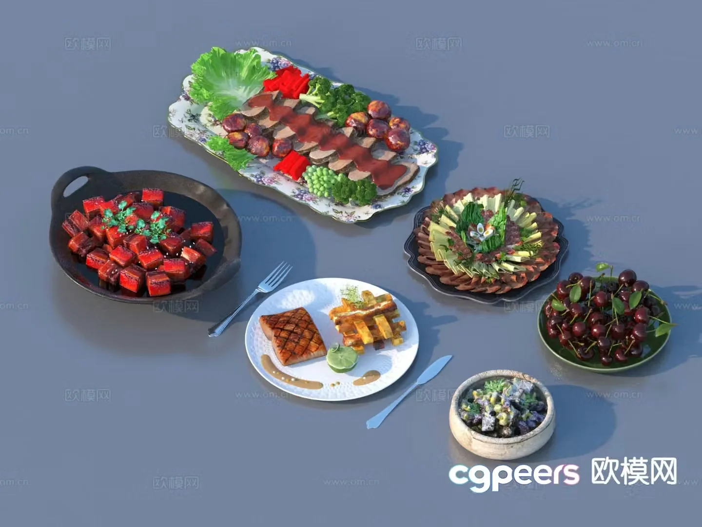 food western food food fruit 3d model