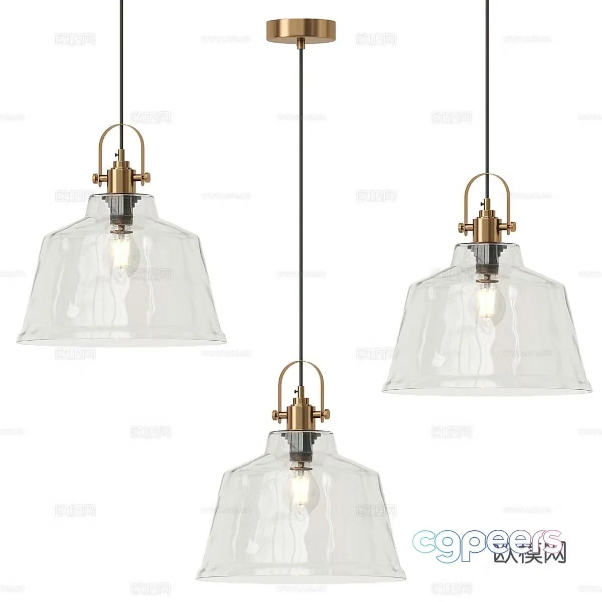 Modern simple light luxury chandeliers chandeliers simple chandeliers restaurant chandeliers glass chandeliers lamp 3d model