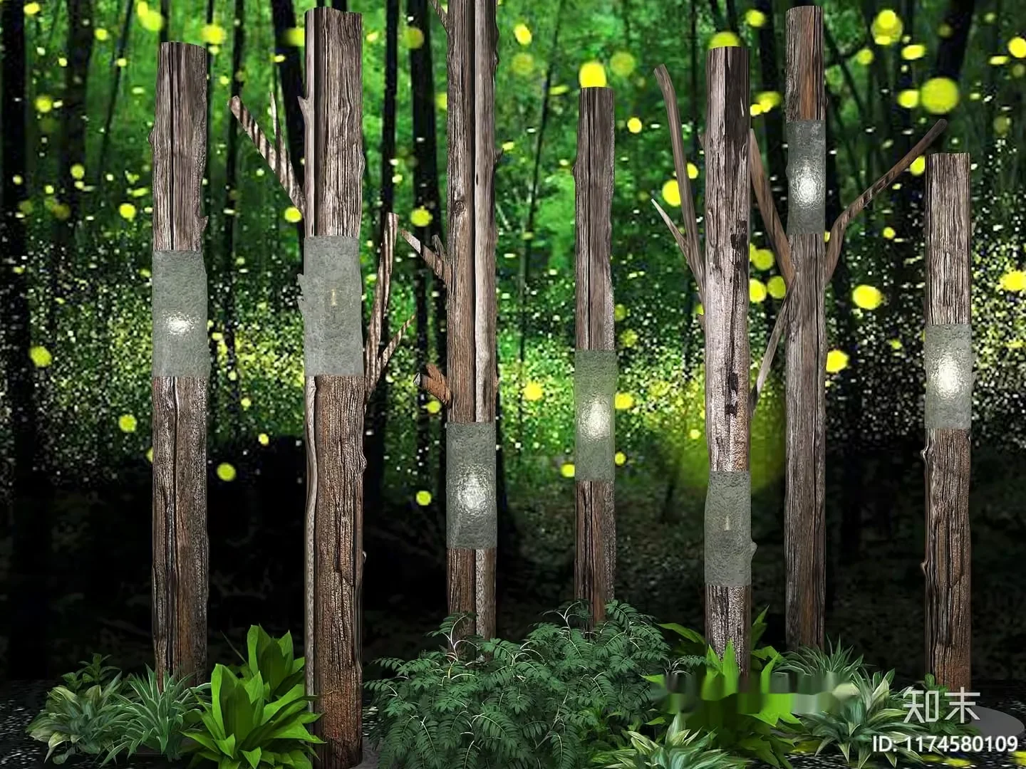 Wooden Forest Scene 3D Model – 1623 – VRAY Render