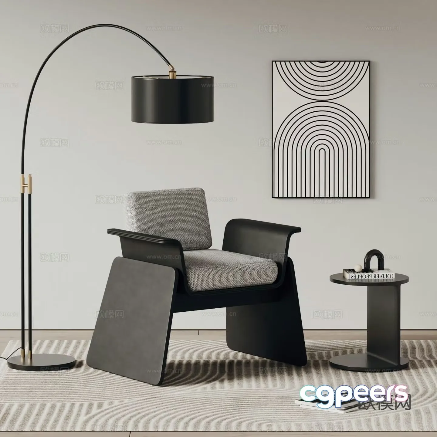 Modern chair leisure chair 3d model